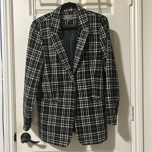 Culture CUmylia Black and White Plaid Blazer